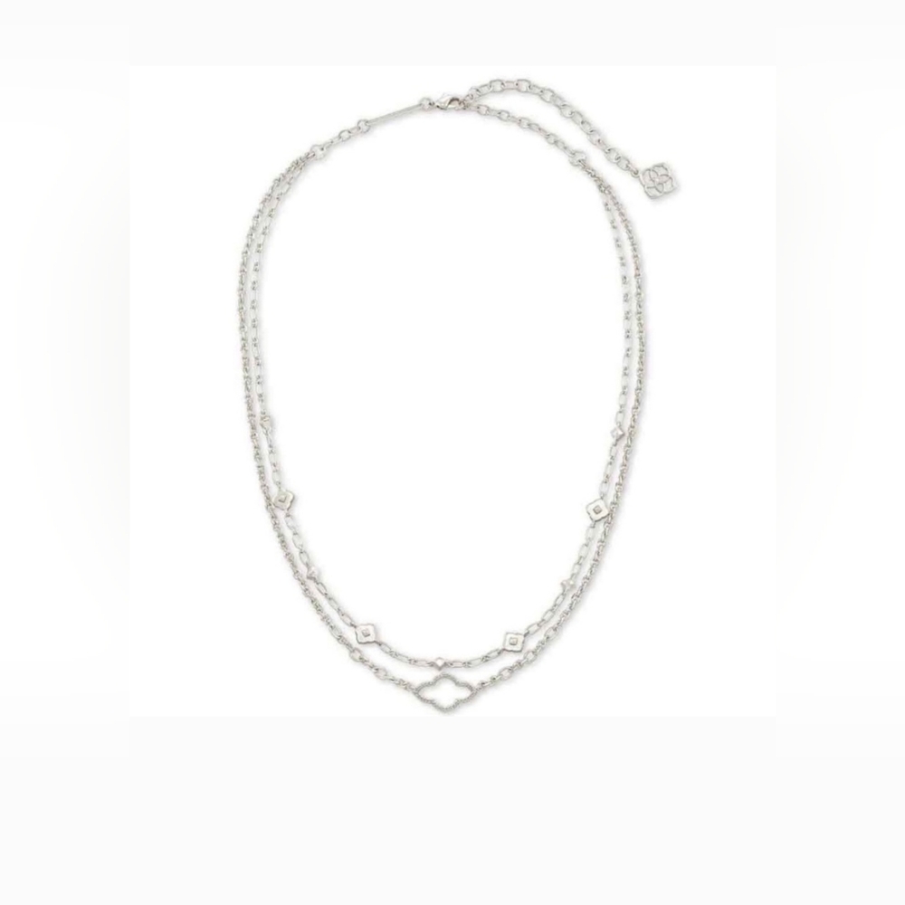 Kendra Scott Abbie Multi Strand Necklace In Rhodium